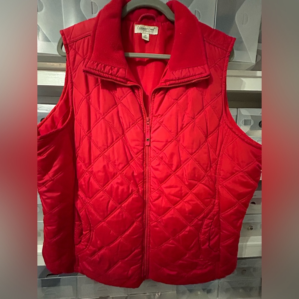Coldwater Creek Vibrant Red Quilted Vest